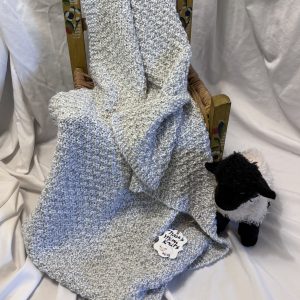 Small Light Flannel Seed Stitch Baby Blanket