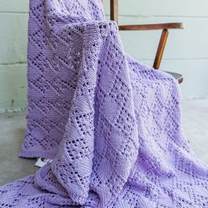Lilac Lacy/Solid Diamonds Baby Blanket