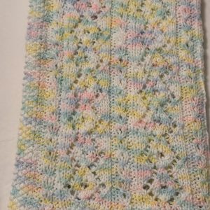 Hand Knit Pastel Multi-Color Baby Blanket