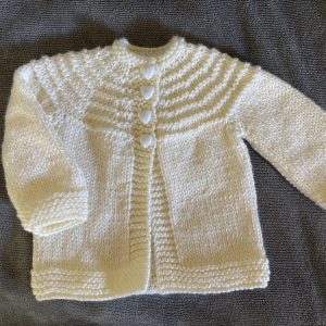Antique White Hand Knit Baby Sweater