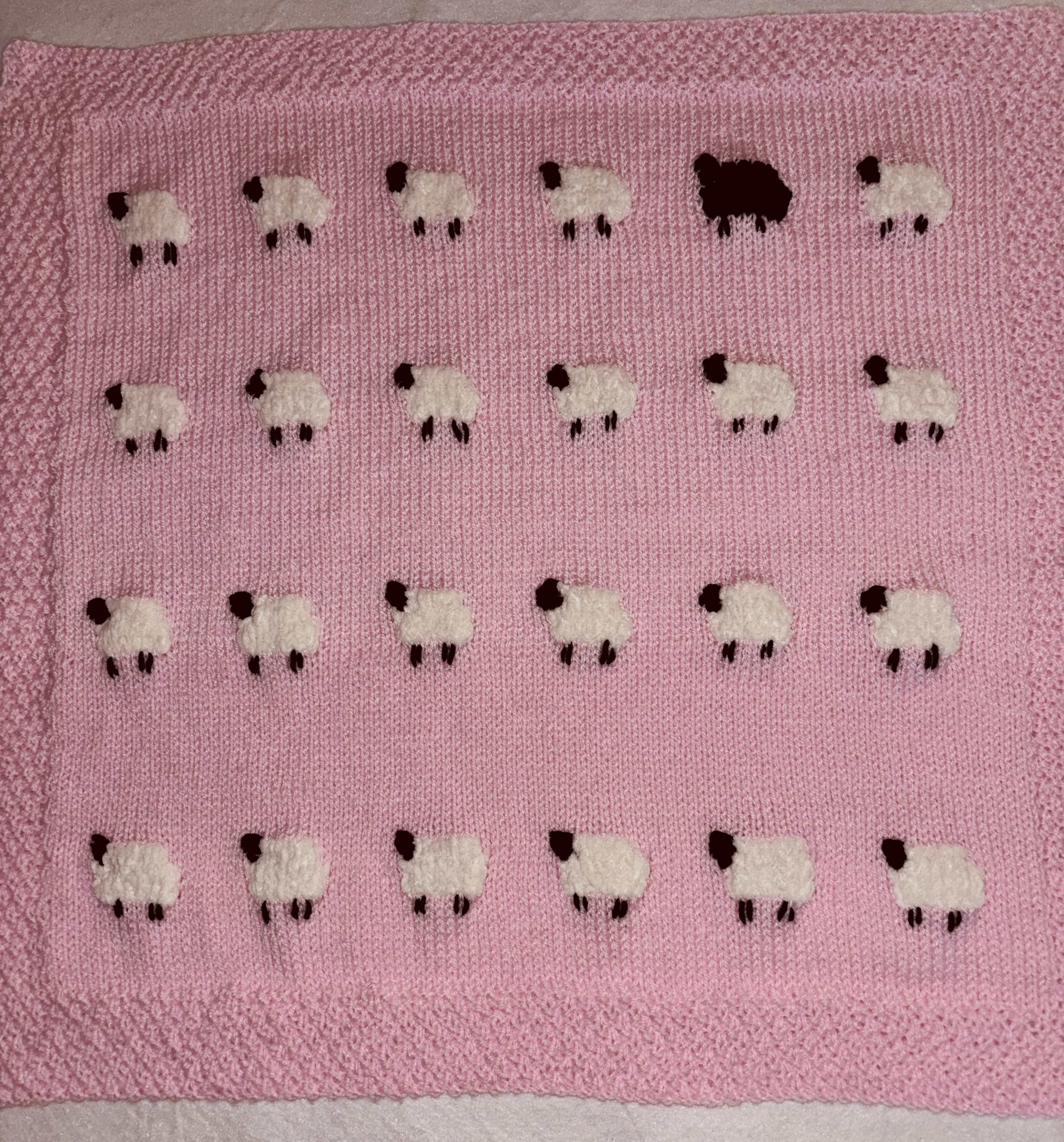 Cutest Sheep Baby Blanket, Pink Background